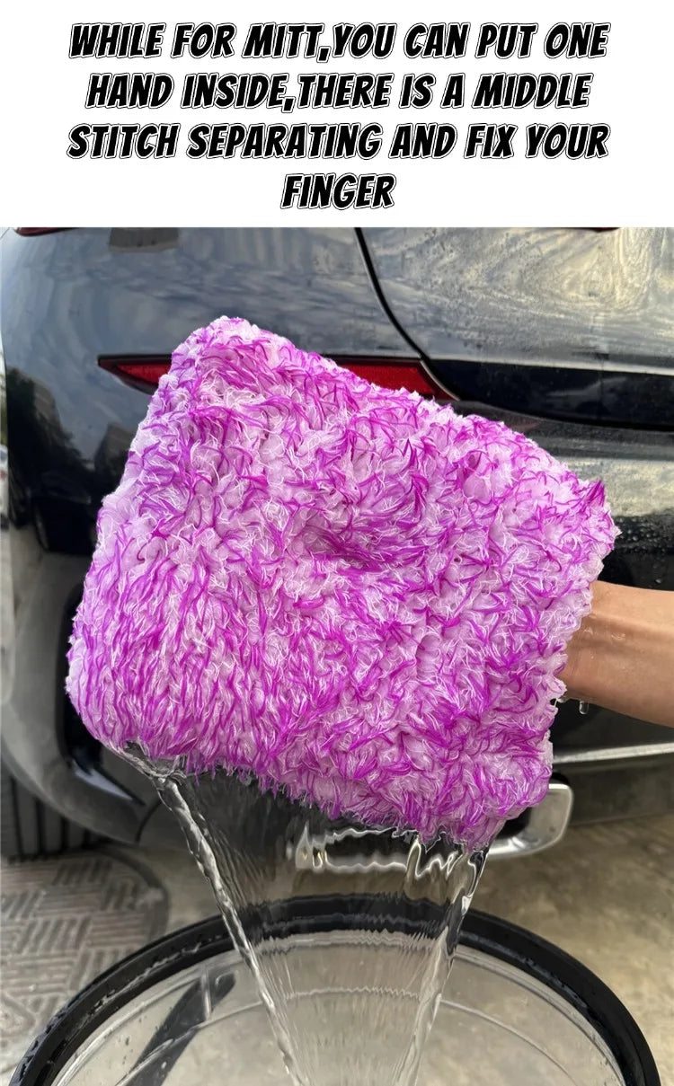 Microfiber Car Wash Pad with Side Opening, 7 x 8 Inch