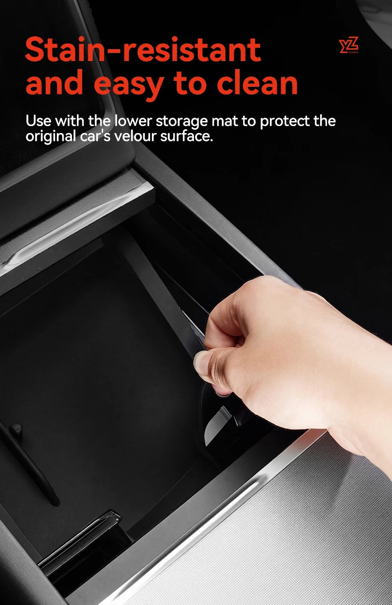 Double-Layer Armrest Storage Box for Tesla Model Y and Model 3