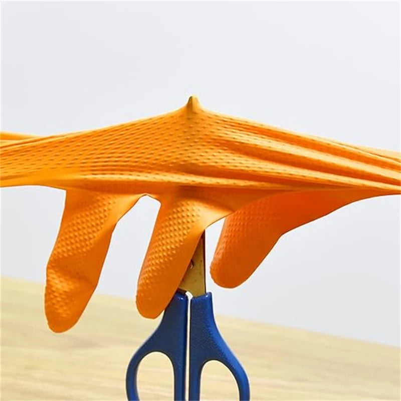 8-Mil Orange Nitrile Gloves with Diamond Grip - image 3
