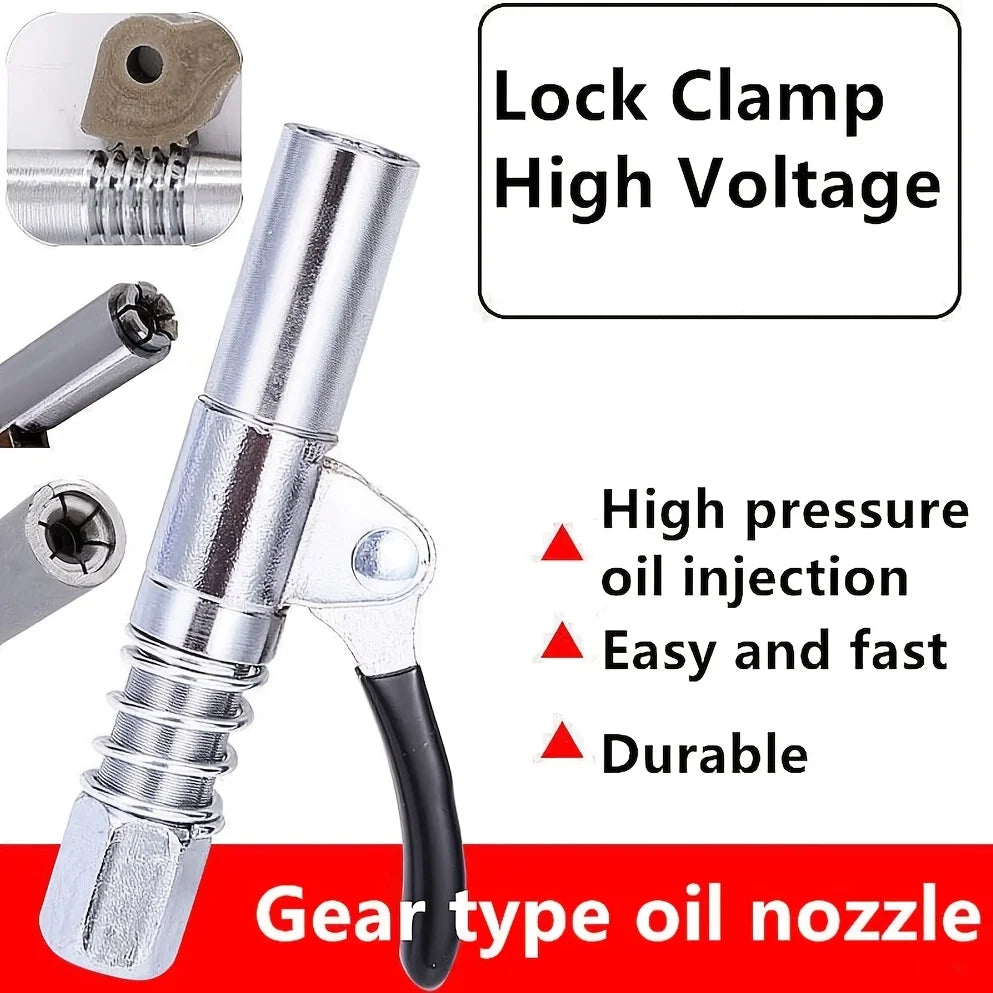 Grease Gun Coupler Grease Gun Fittings Quick Lock and Release Lube Heavy Grease Gun Nozzle Tips Compatible with Grease Guns