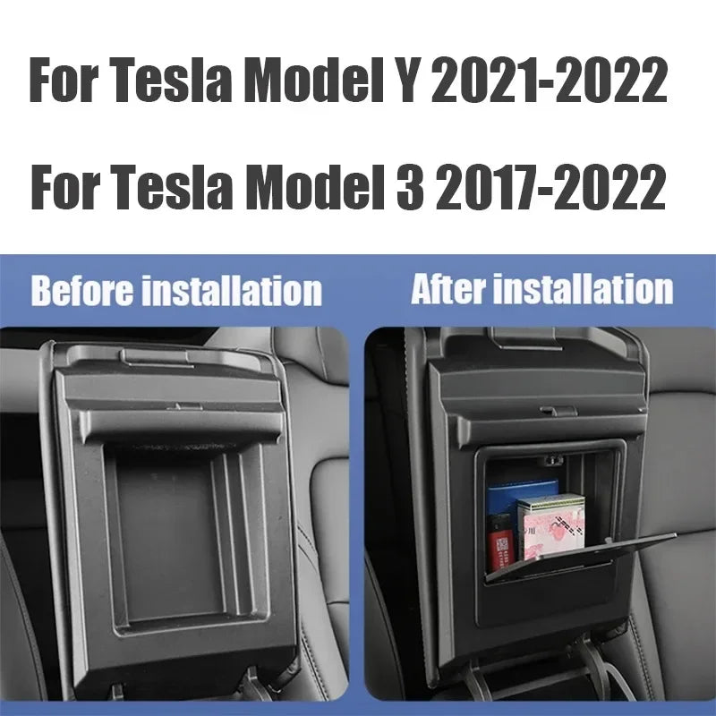 Hidden Key and Card Box for Tesla Model 3 and Model Y Armrest (2019-2023)
