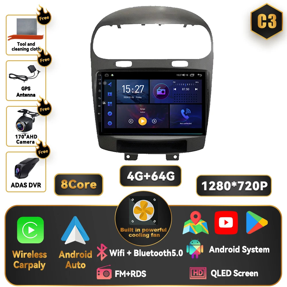 Dodge Journey 2011-2020 9 Inch QLED Android Multimedia Player - image 9