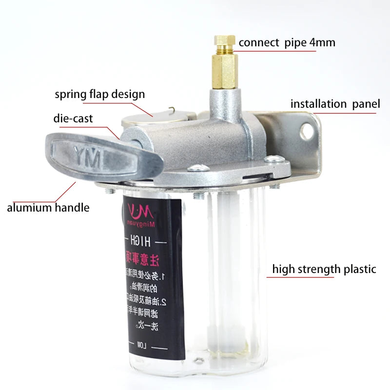 Manual Lubrication Piston Oil Pump, Hand-Operated for Centralized Lubrication Systems and CNC Machines