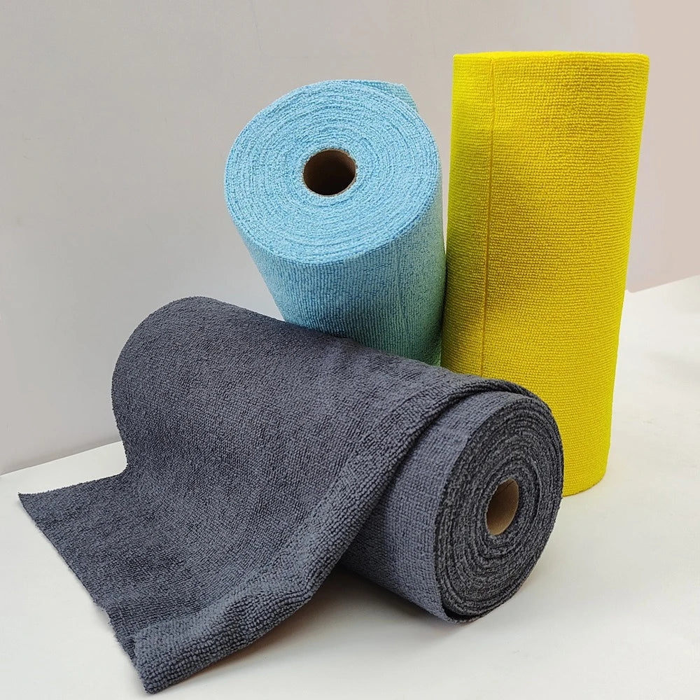 Car Washing Rag 50pcs/Roll Microfiber Tear-Towel Reusable Cleaning Rag Multi-Purpose Dishwashing Towels For Tableware Car Wash