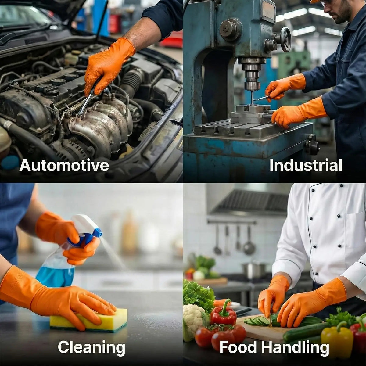 Heavy Duty Nitrile Gloves 8Mil Extra Thick Mechanic Home Garden Disposable Glove with Textured Grip Antislip Safety Work Gloves