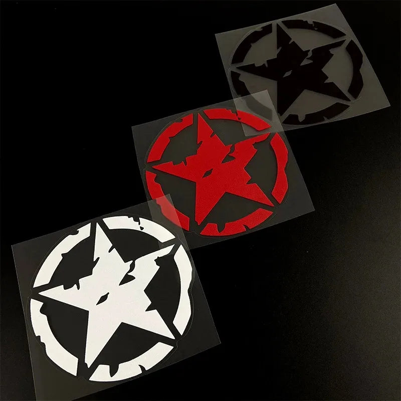 Five-Pointed Star Motorcycle Decals for Tank, Fender and Helmet - view 4