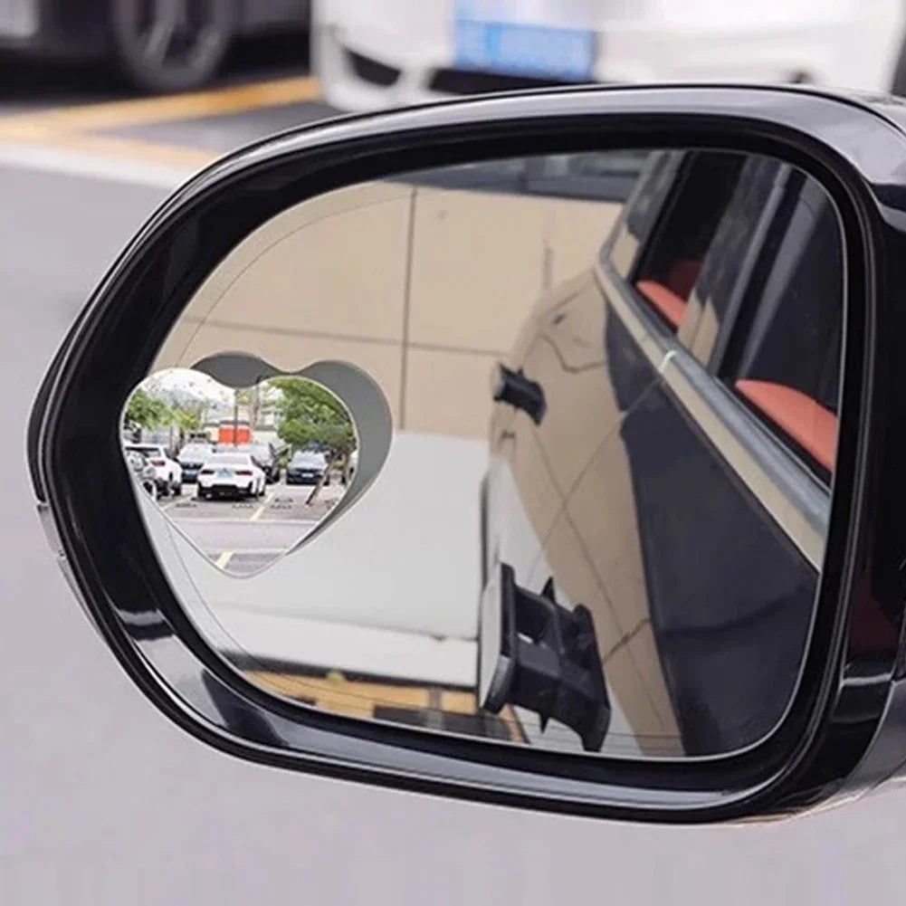 Heart Shaped Car Blind Spot Mirrors (2PCS) - Adjustable Convex Safety - image 3