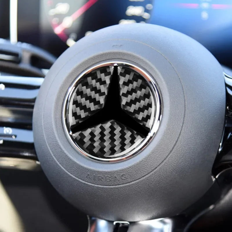 Carbon Fibre Steering Wheel Airbag Cover Trim for Mercedes-Benz CLA and GLA - view 3