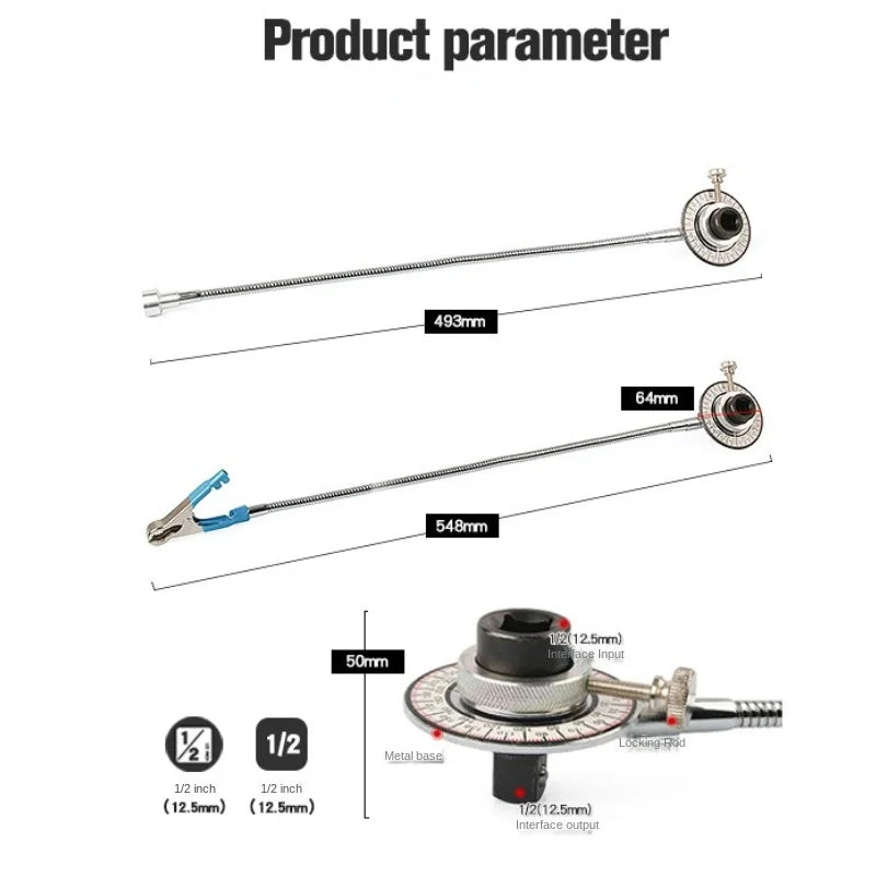 Torquemeter Adjustable Torque Angle Gauge Torque Regular Scale 360 Degrees Calibrated In Degrees Torque Wrench Hand Tools
