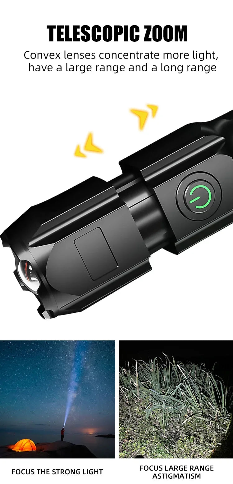Compact USB-Rechargeable Zoom LED Flashlight - image 9