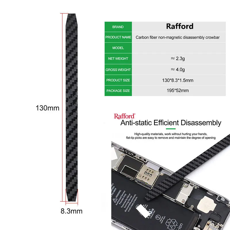 Rafford Carbon Fiber Non-Magnetic Crowbar for Phone Repair - image 2