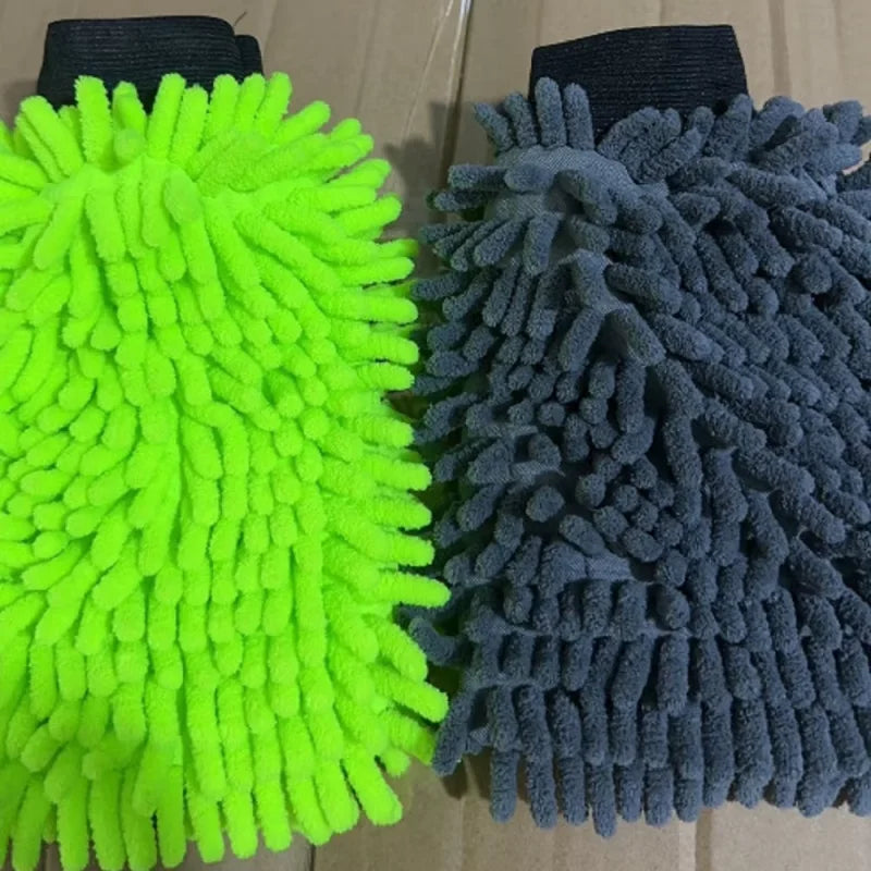 Microfiber Chenille Car Wash Mitt, Scratch-Free Cleaning Glove for Washing, Drying and Detailing