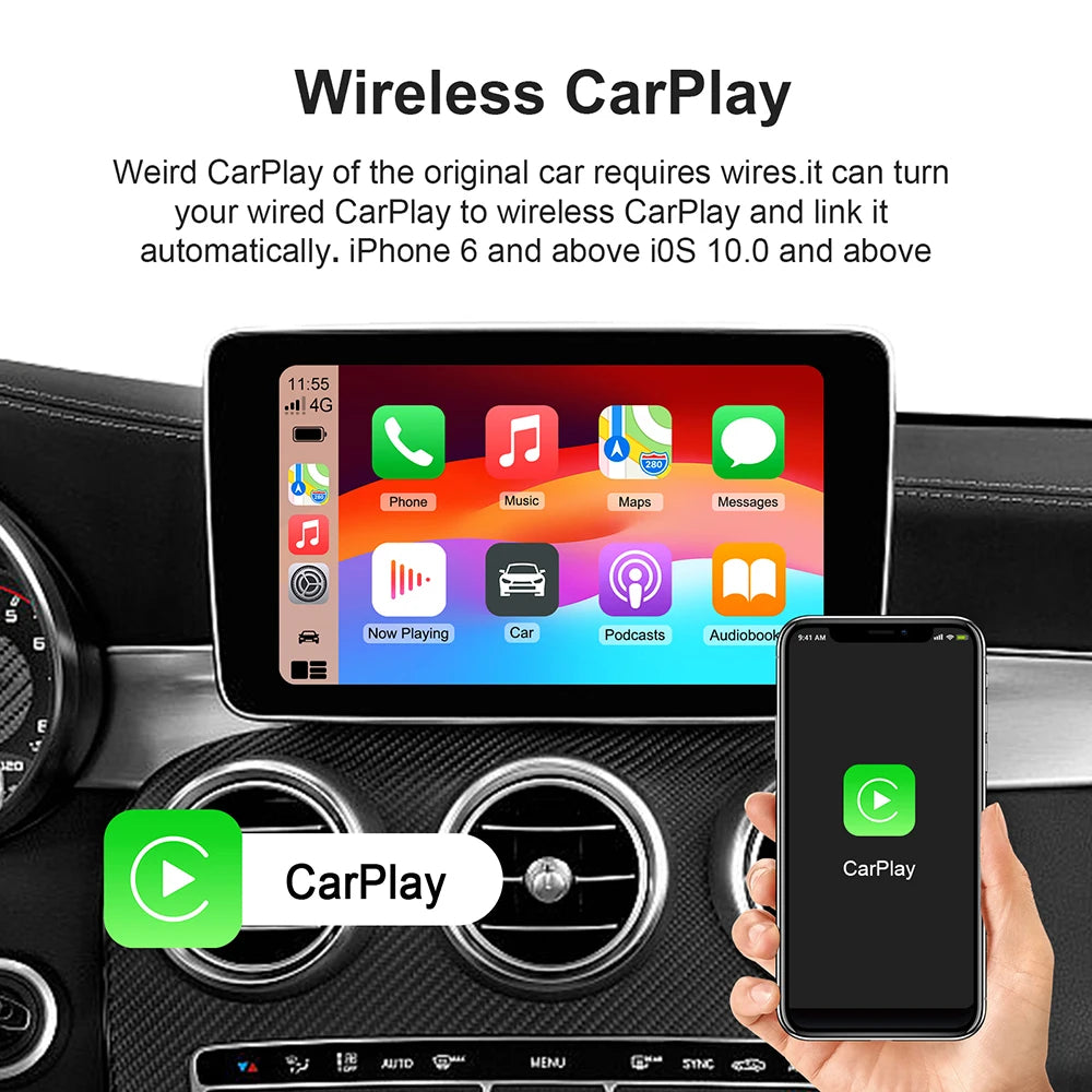 Android 13 Wireless CarPlay AI Box with Streaming Apps