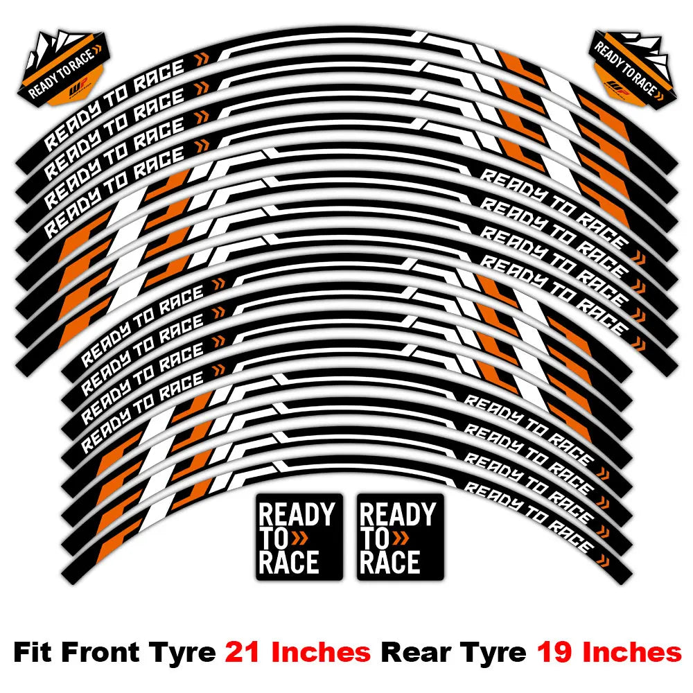 Reflective Motorcycle Rim Decal Stripe, 17-21 Inch Wheels