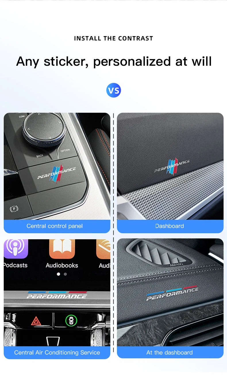 Tri-Color Stripe Metal Interior Sticker Set for BMW G30 G01 G05