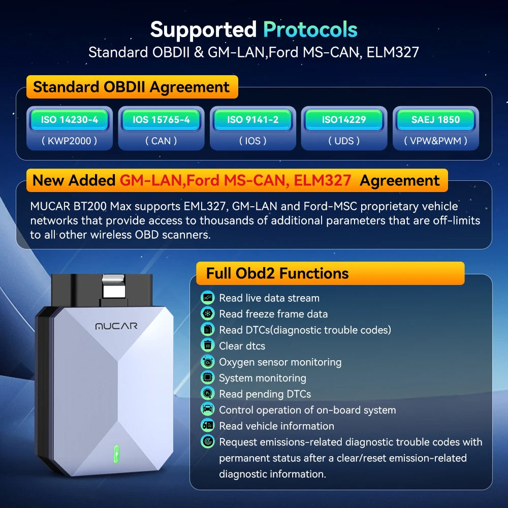 MUCAR BT200 Max OBD2 Scanner - Bluetooth Car Diagnostic Tool - image 4