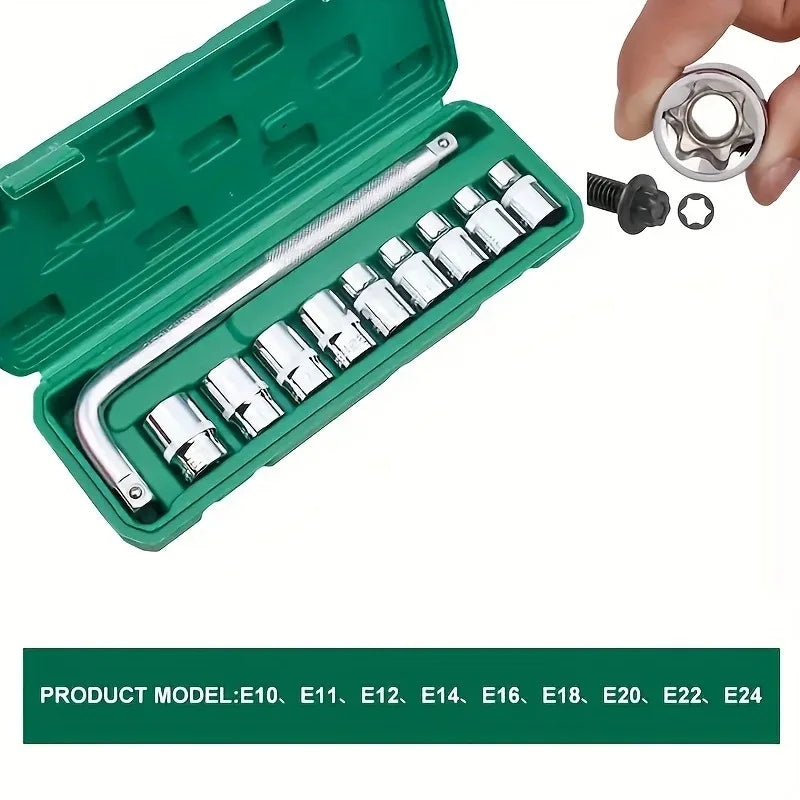 Car Repair Tool Kit 46/53 Piece Socket Set Ratchet Torque Wrench Combo