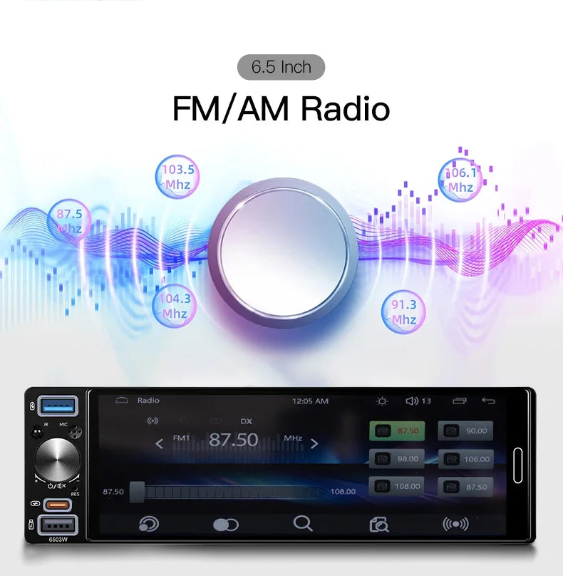 6.5-Inch Bluetooth Car Stereo with CarPlay & Android Auto - image 4