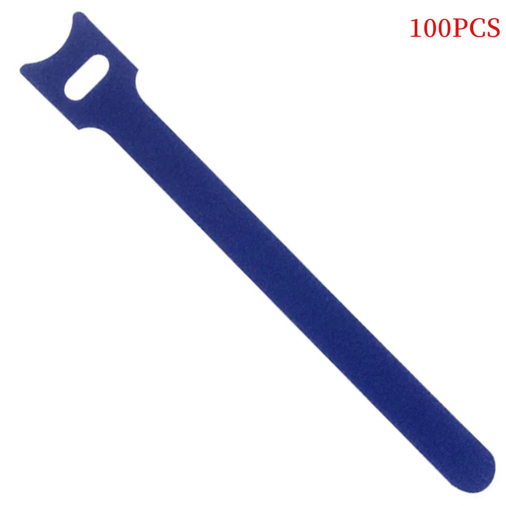 50pcs/100pcs Releasable Reusable Colored Cable Ties Nylon Loop Wrap T-type Zip Ties