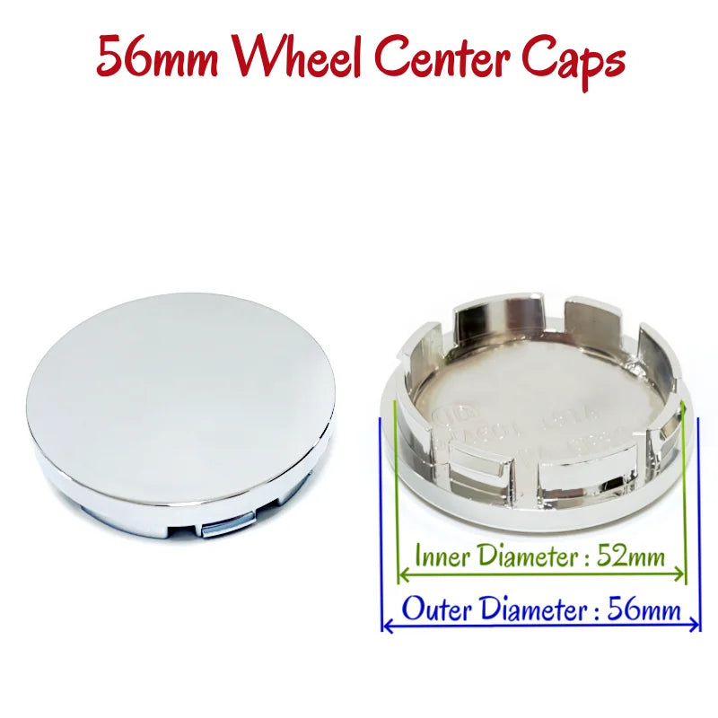 Universal Hub Caps 4-Piece Set - ABS PVC Blank Wheel Covers 48-68mm - image 3