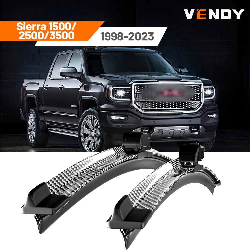 For GMC Sierra 1500 2500 3500 1998-2023 2006 2007 2008 2013 2014 2018 2019 2pcs Front Windshield Wiper Blades Windscreen Wipers