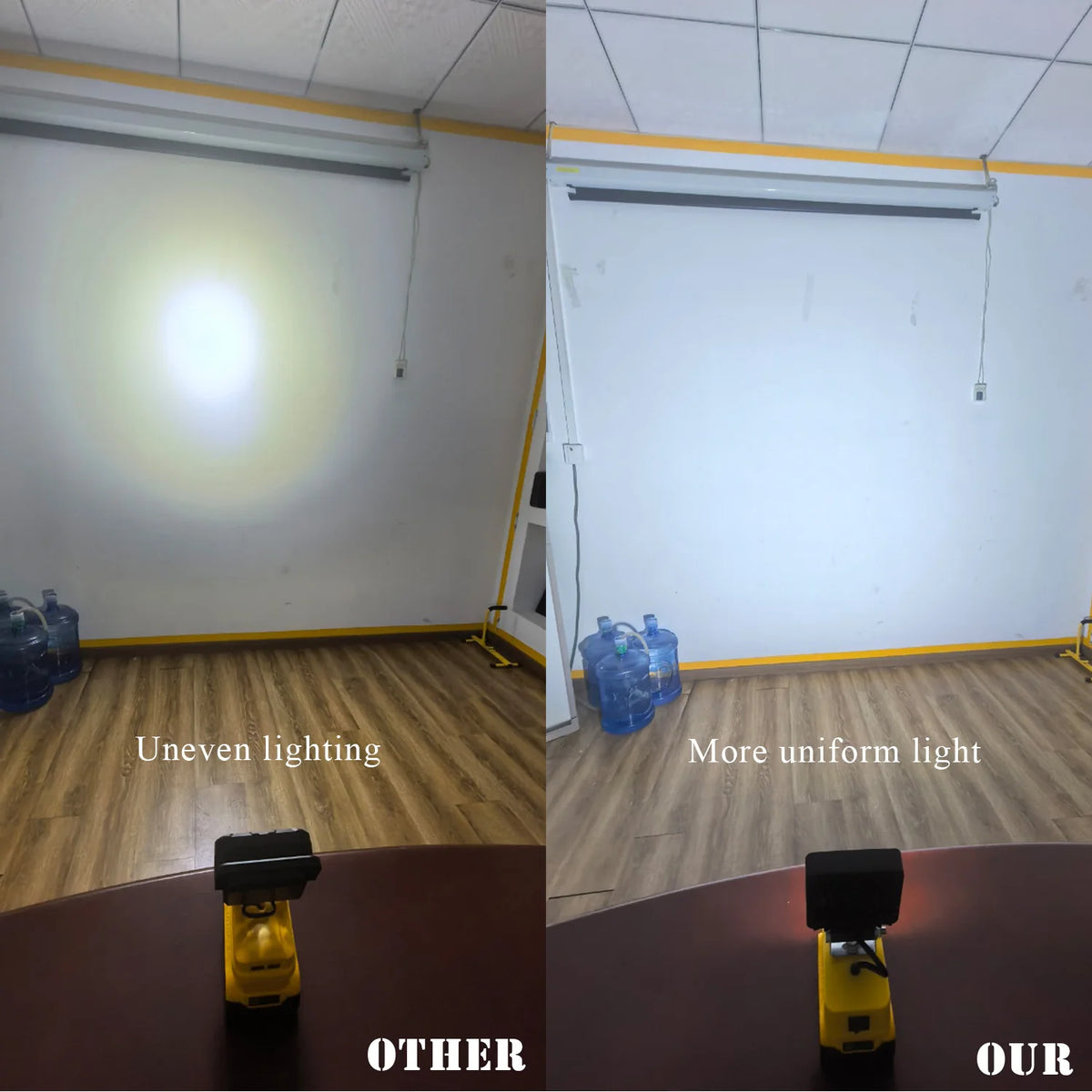 5200LM Portable 48W LED Work Light Cordless Work Light Adjustable Base Rechargeable LED Flood Light Compatible With DeWalt