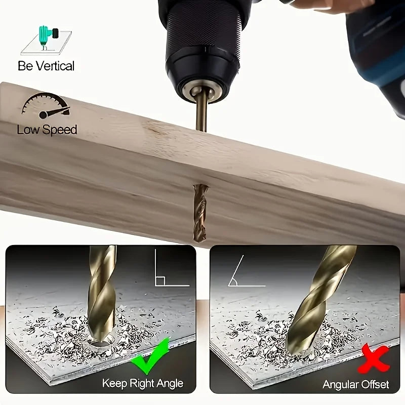 [Drill Bit Set] 100pcs Titanium-Coated Twist Drill Bit Set 1-3Mm Small Drill Bit Electric Drill Drilling Set Woodworking
