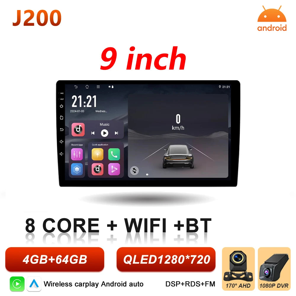 9/10 Inch Double DIN Car Stereo with Wireless CarPlay & Android Auto - image 9