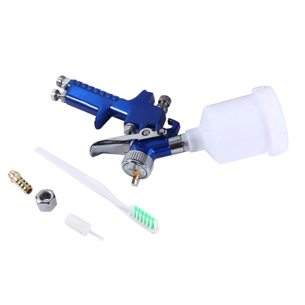 Air spray gun Blue Gravity Feed HVLP Mini Air Paint Spray Gun Low Pressure 0.8mm Nozzle 100ml Pneumatic Paint Spray Gun Airbrush