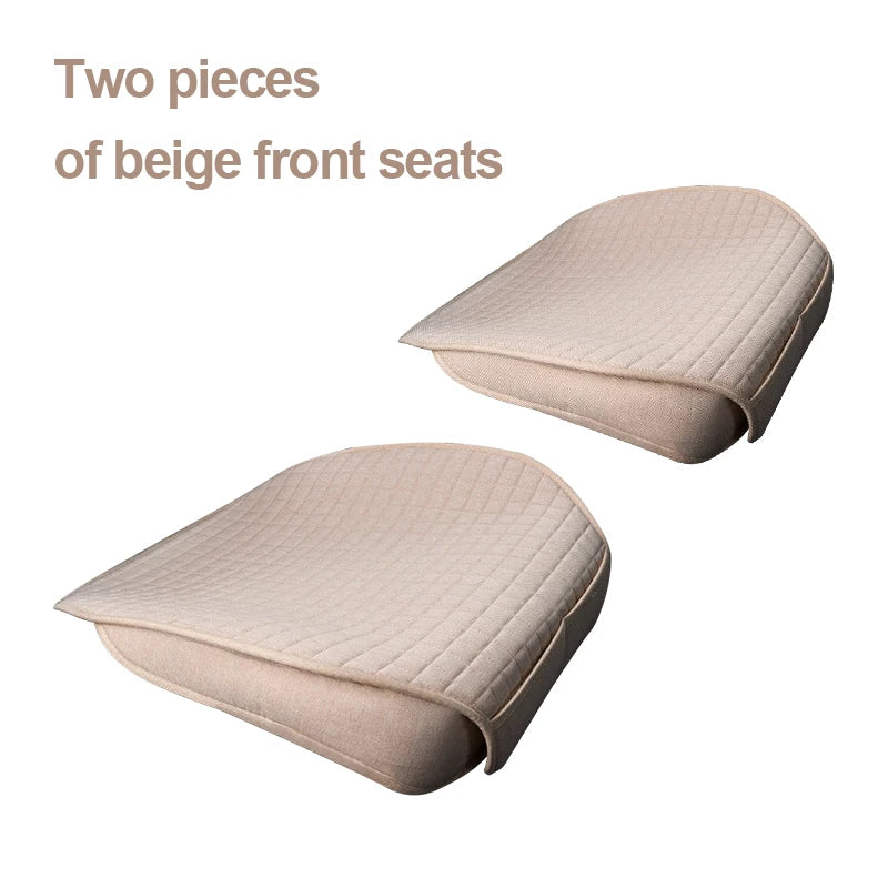 Breathable Flax Car Seat Cushions, Front, Rear and Full Sets