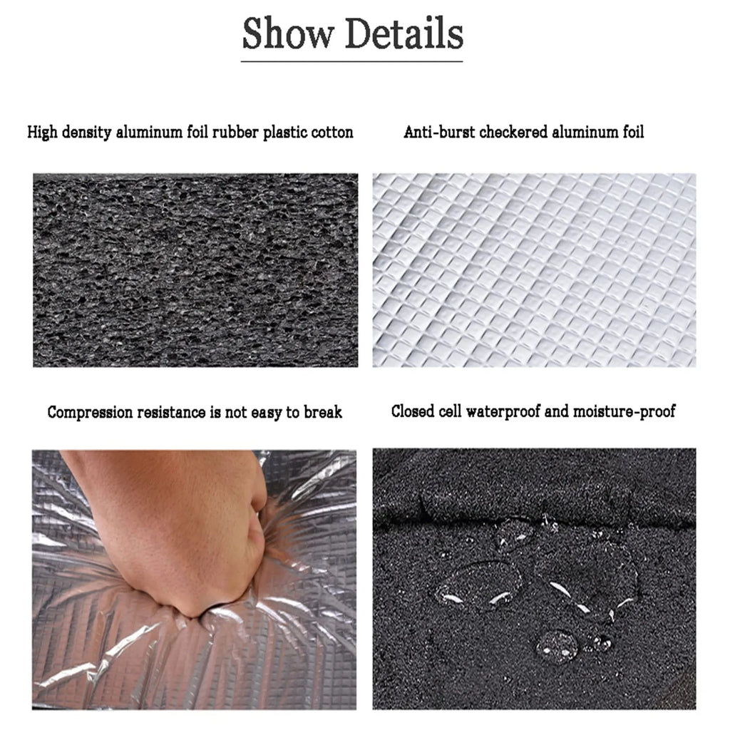 10mm soundproof insulation foam roll, acoustic and thermal barrier for walls, floors and doors