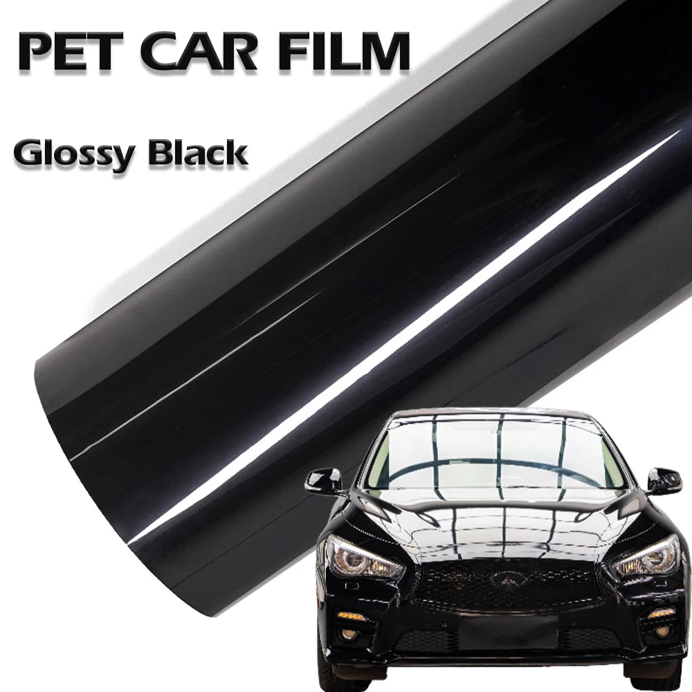 Glossy Black Car Vinyl Wrap Film – Protective Self-Adhesive PVC Decal