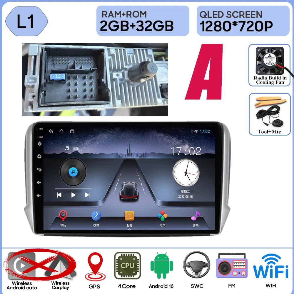 Peugeot 2008/208 10" Android 16 GPS Navigation Stereo (2012-2018) - image 26