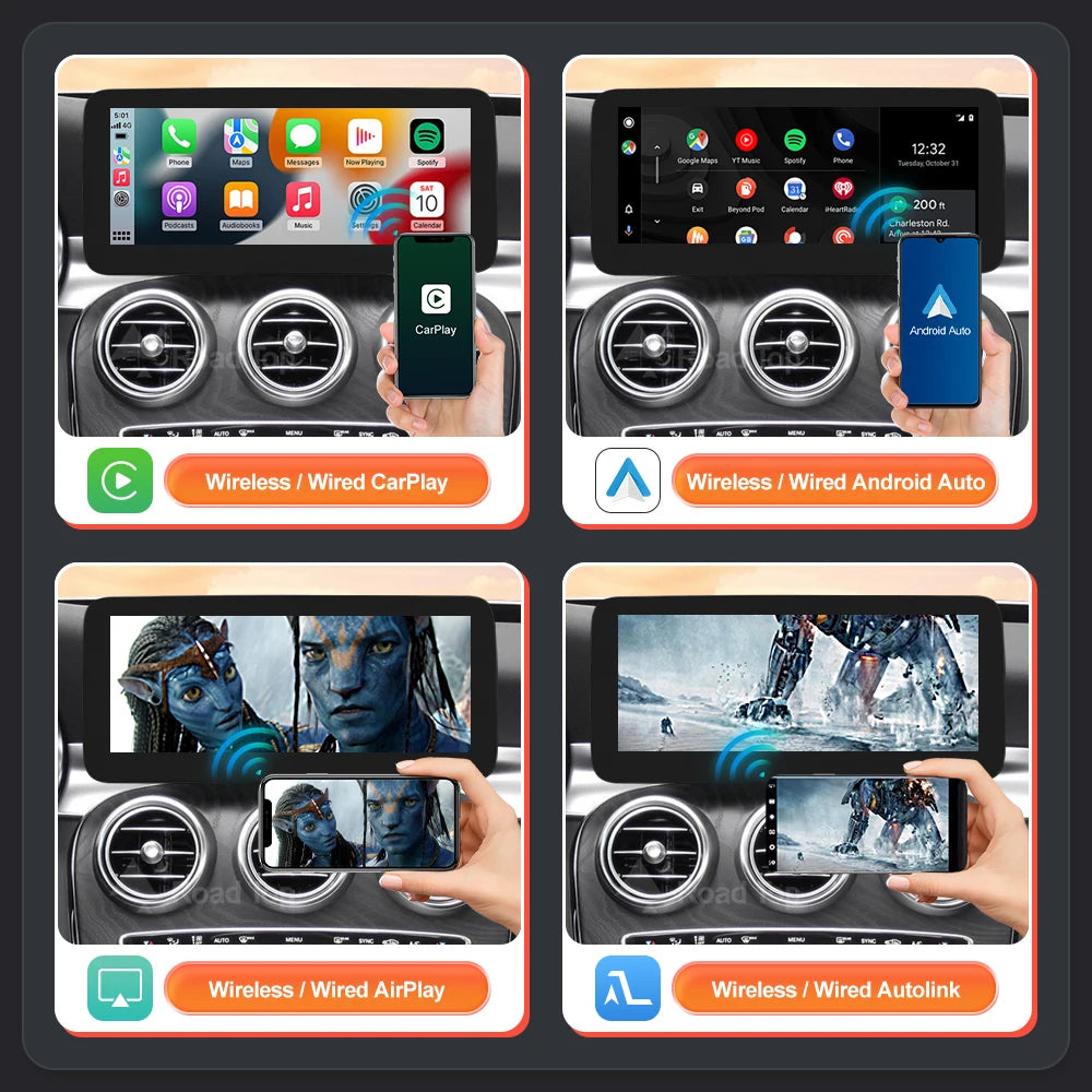 Wireless CarPlay Android Auto Screen for Mercedes C-Class GLC V-Class - image 4