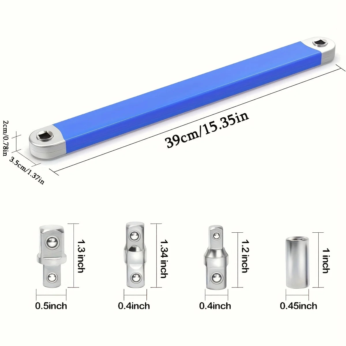 Dual-Head Adjustable Ratchet Extension Wrench, Carbon Steel - image 6