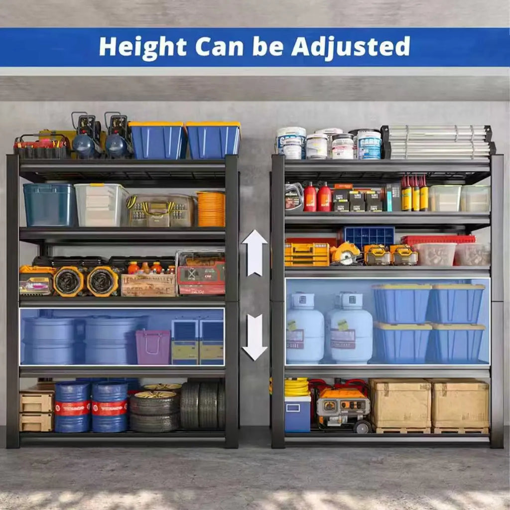 72" Adjustable Metal Double-Layer Utility Shelving Rack