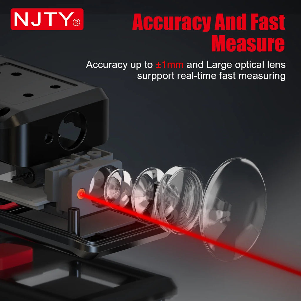C-50/100/200m Laser Distance Meter Handheld Digital Rangefinder Area Volume Pythagorean Measurement Backlit LCD Display Tools