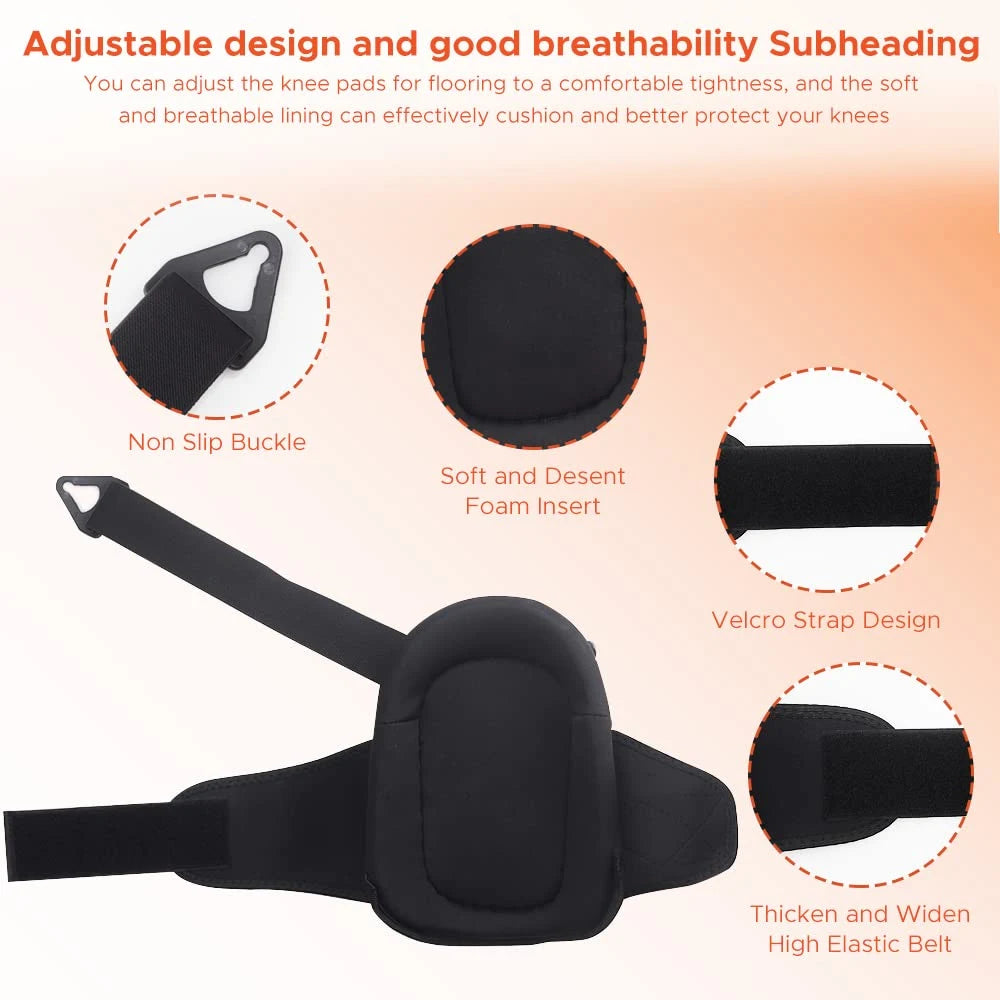 1Pair Professional Knee Pads With Heavy Duty Foam Padding and Comfortable Gel for Work, Gardening, DIY, Construction, Flooring