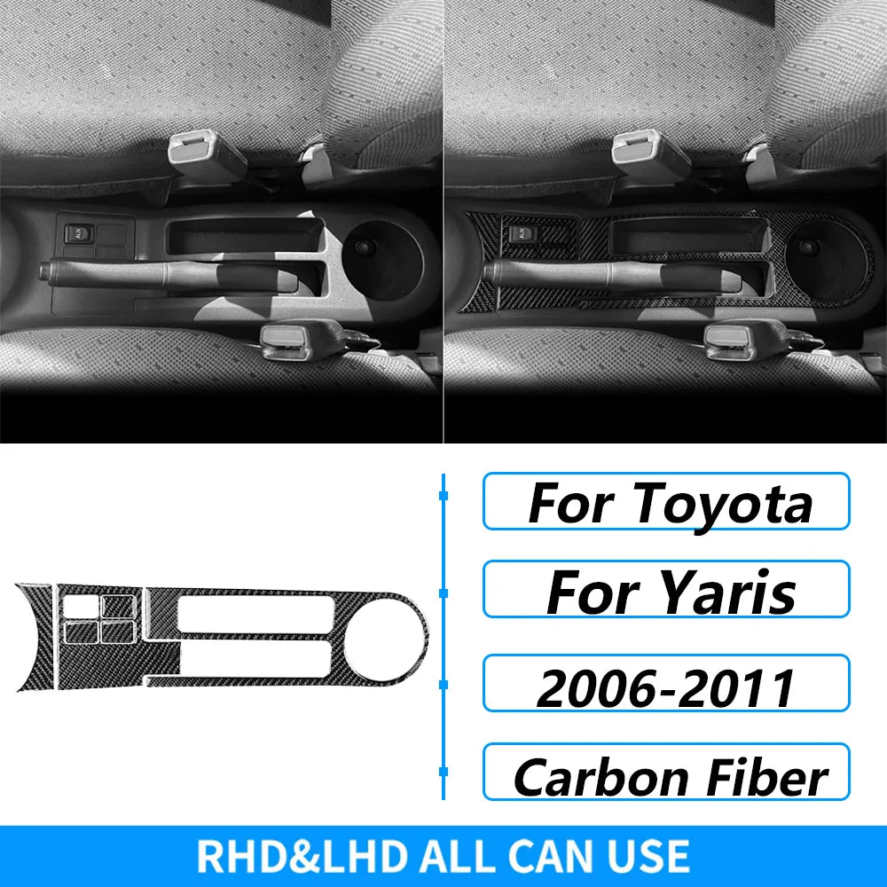 Carbon Fiber Gear Shift Panel Cover Trim for Toyota Yaris 2006-2011 - image 53