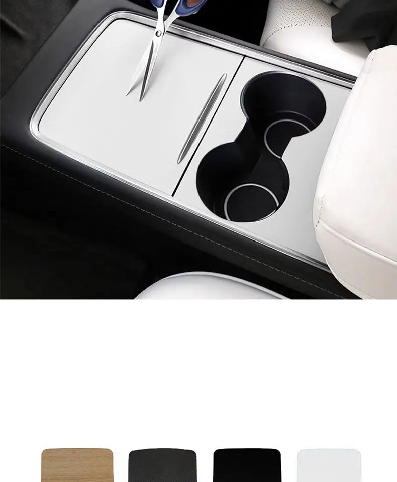 Wood Grain and Carbon Look Center Console Film for Tesla Model Y 2021-2023