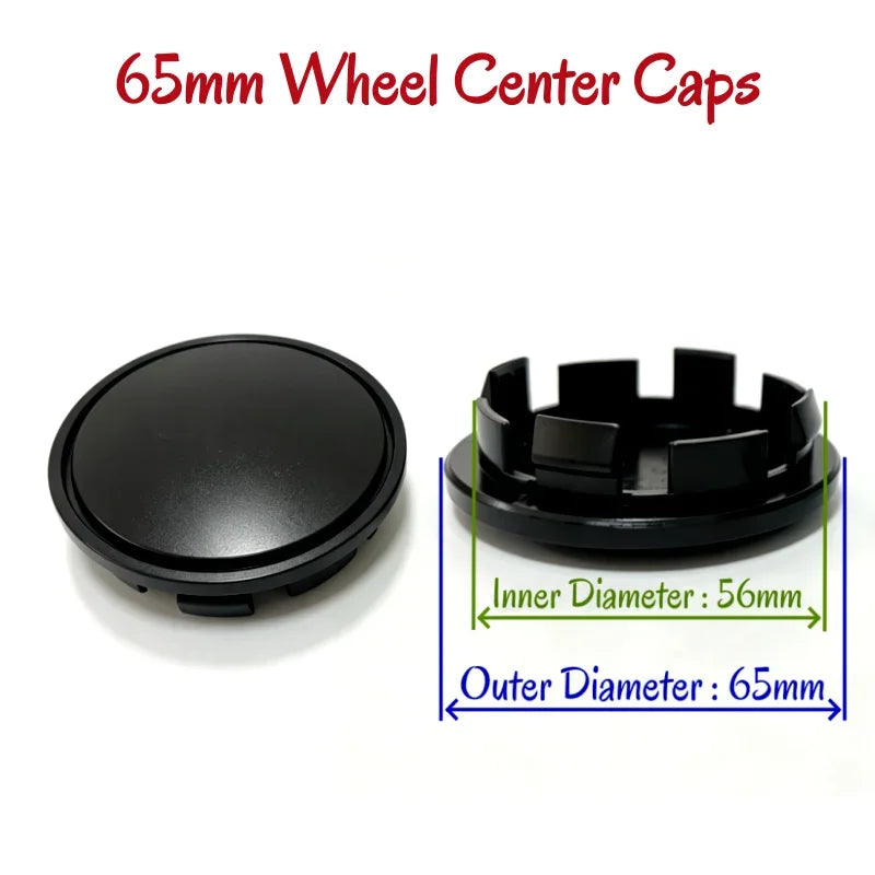 4 Pack Universal No-Logo Wheel Hub Caps for Car Rims - image 5