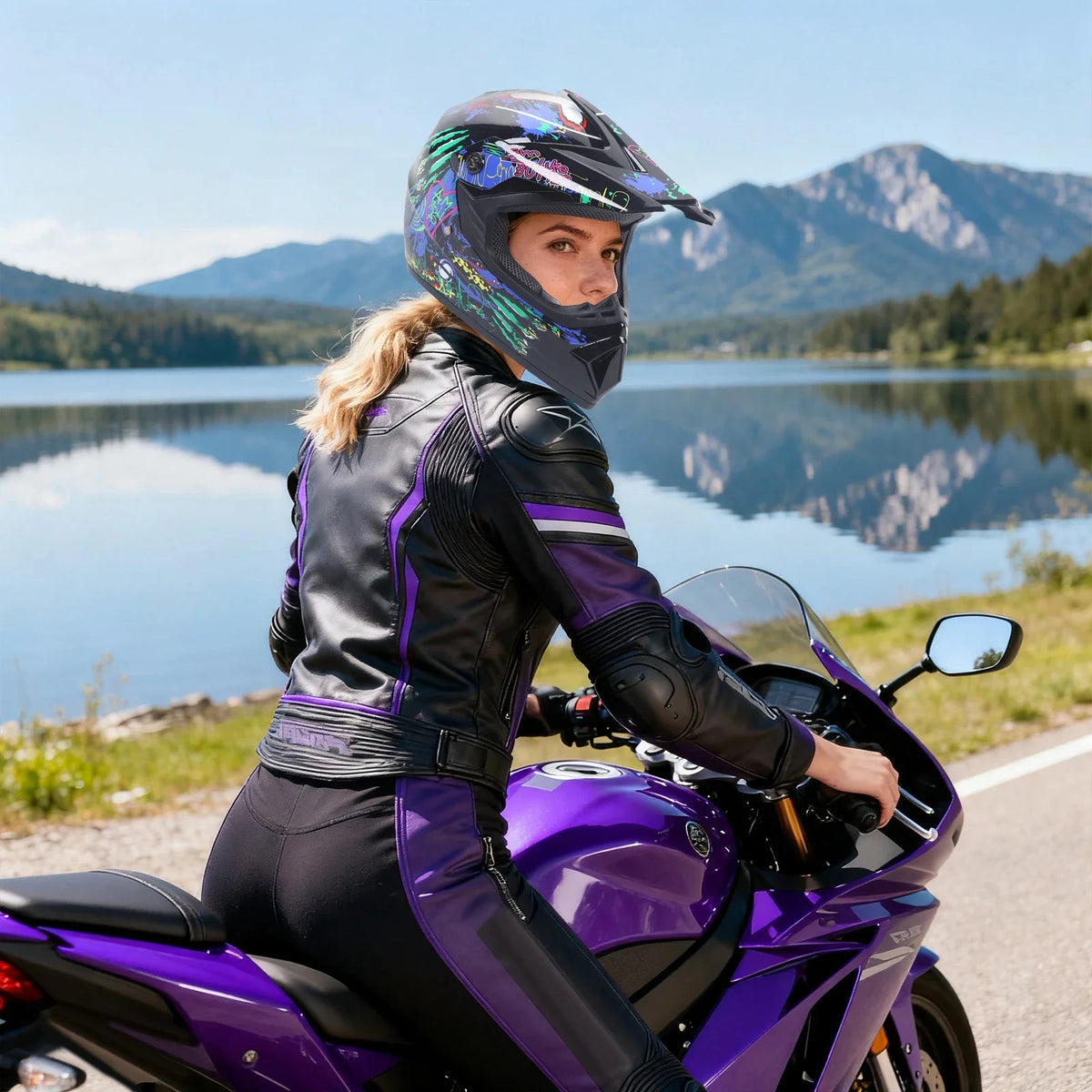 Full-Face Motocross Helmet Kit with Goggles, Size M - image 6