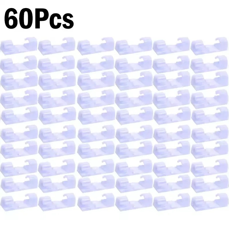 Self-Adhesive Cable Clips Organizer, Cord Management Holder for Home & Car