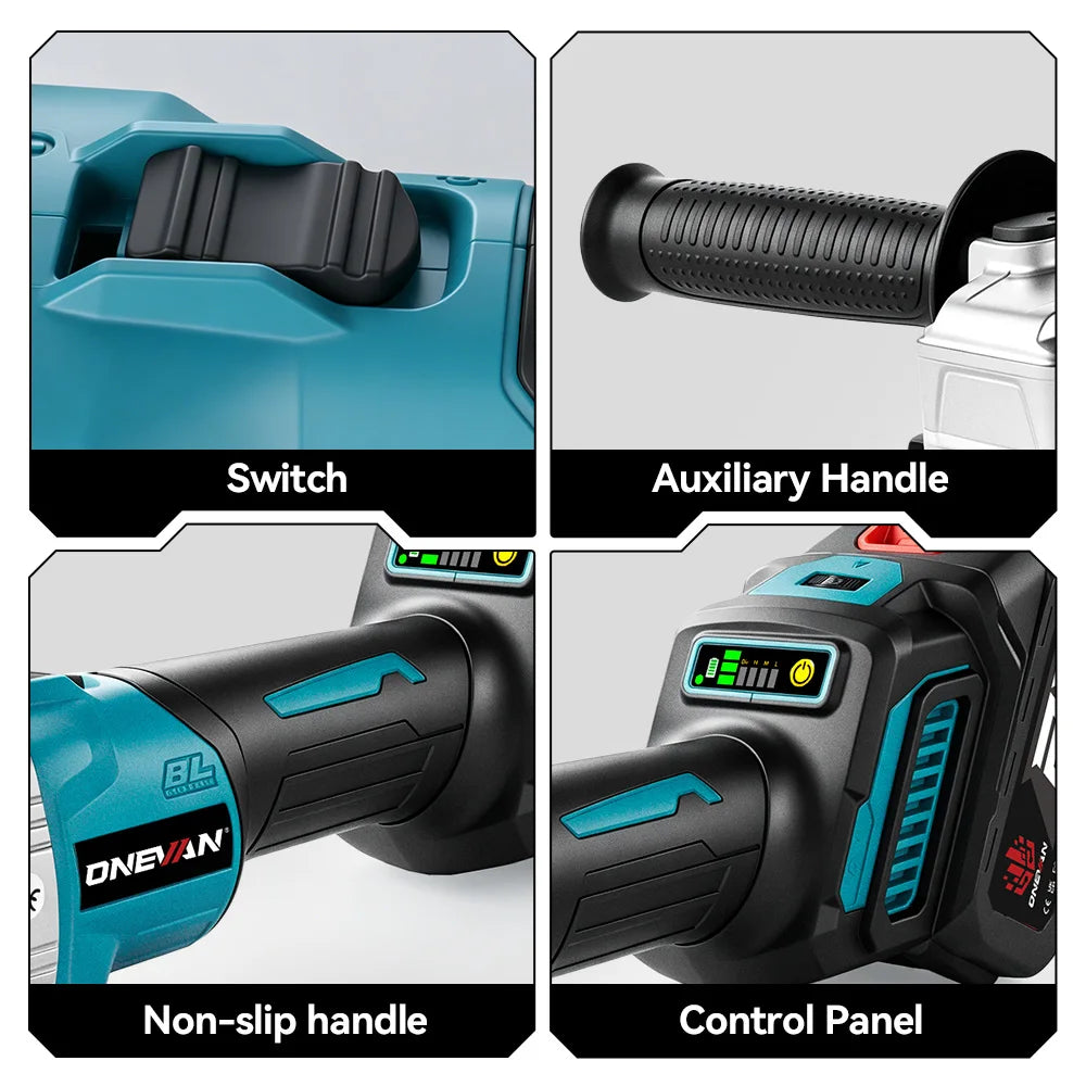 Cordless Angle Grinder 125mm 6-Speed Brushless for Makita 18V Battery - image 18