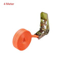 Heavy Duty Ratchet Tie Down Straps High Strength Orange Webbing with Metal Buckle