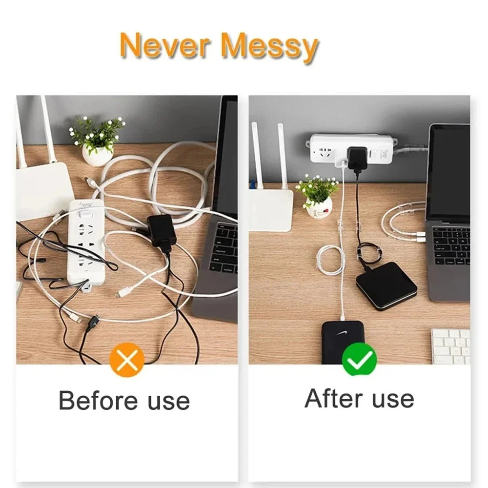 Adhesive Drop Wire Cable Clips – Cord Management Clamp