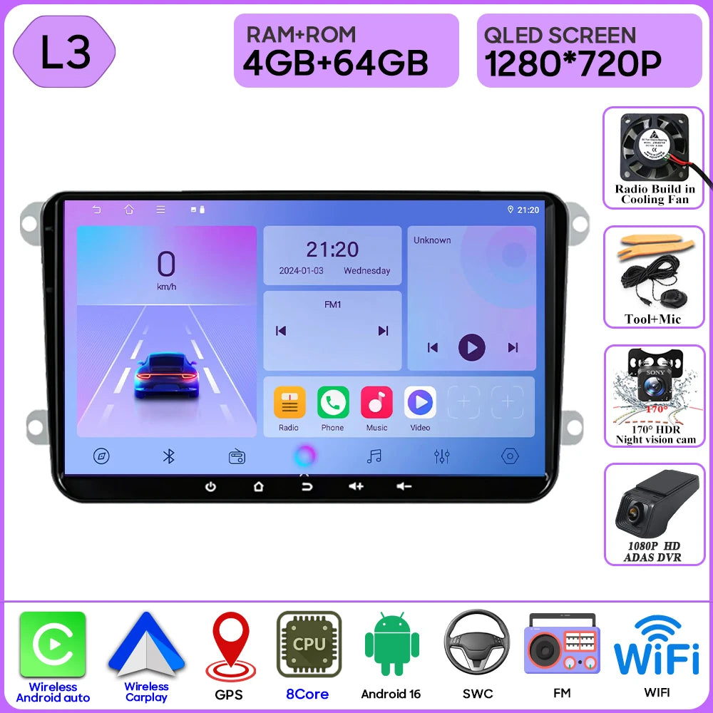 VW 9-Inch Android Car Radio with GPS, CarPlay & Bluetooth - image 14