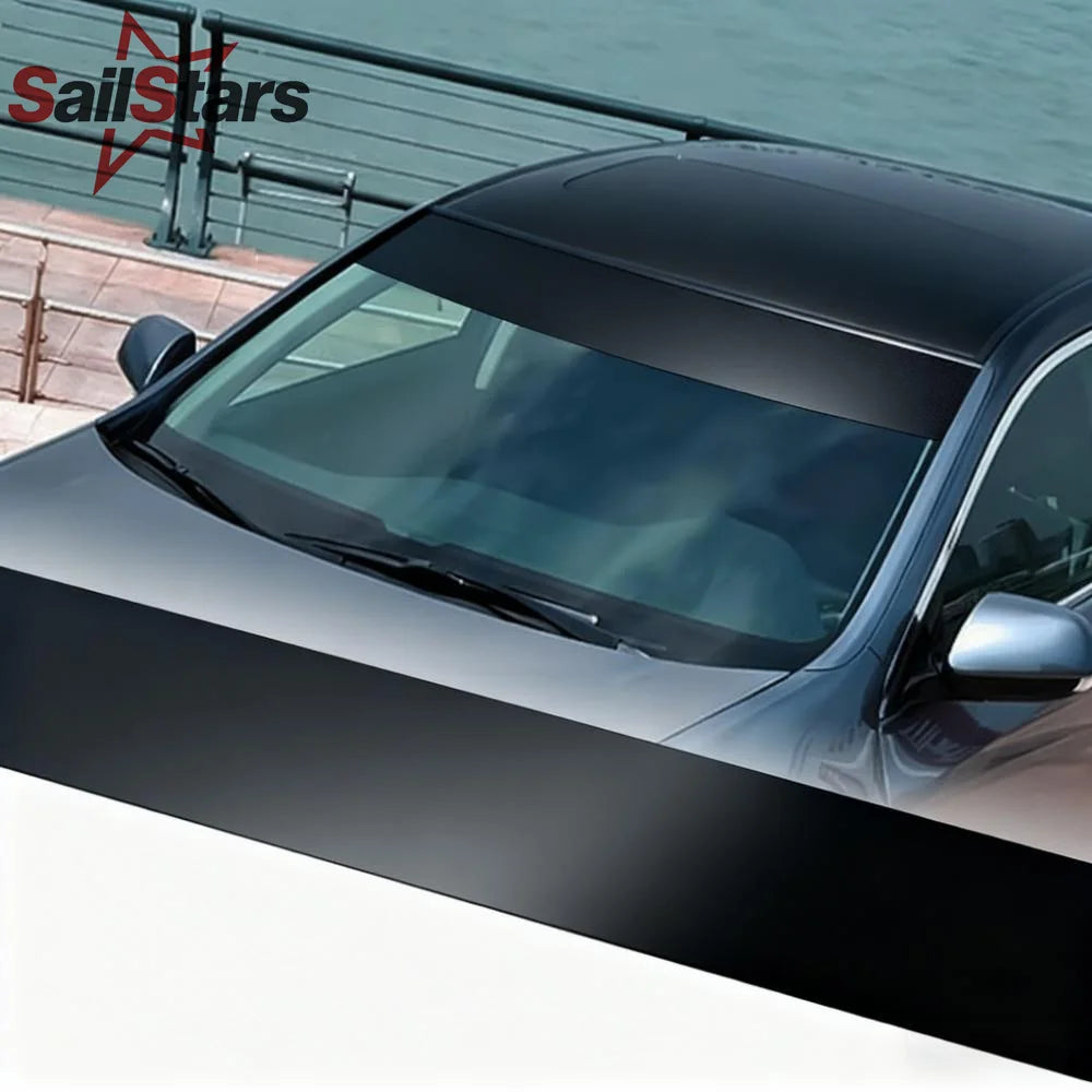 Car Sun Visor Strip Matte Black Windshield Sun Shade Vinyl Sticker