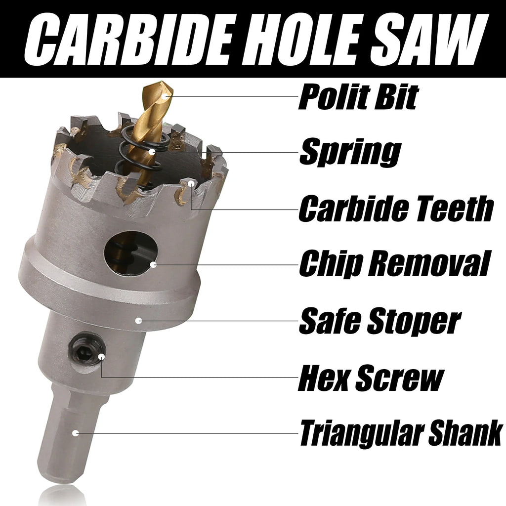 Carbide Hole Saw 12-300mm Core Drill Bit for Stainless Steel Metal - image 2