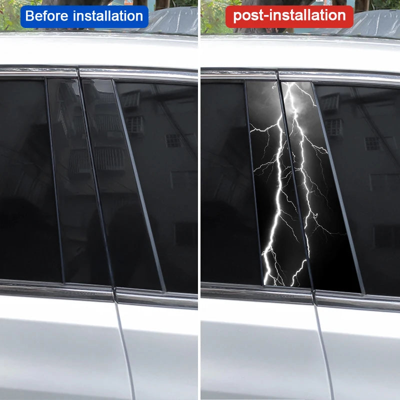 2pc Lightning B-Pillar Car Decals, Scratch Cover Vinyl Stickers - view 5
